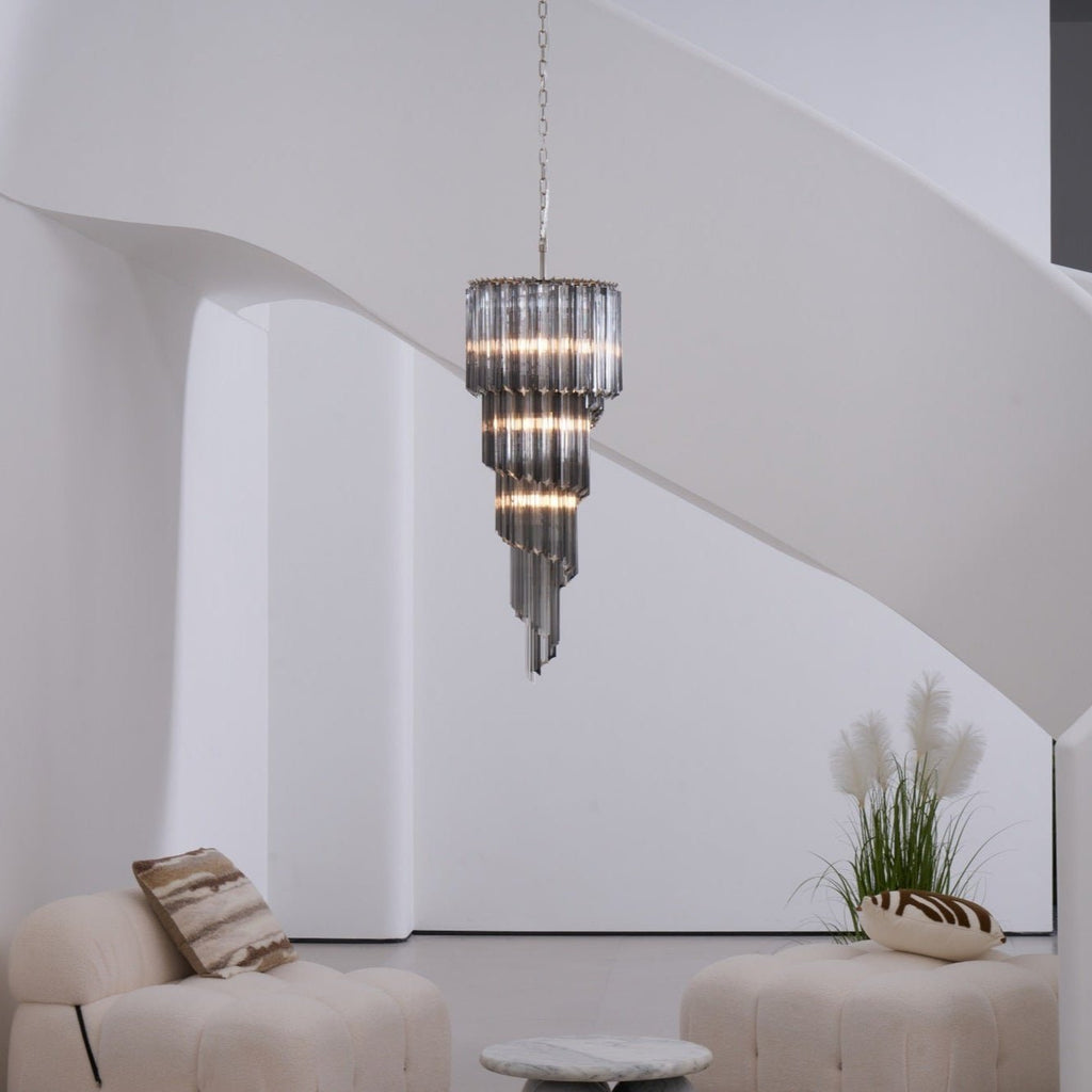 Aurora Lustre Fumé Verre Spirale - Neutralighting
