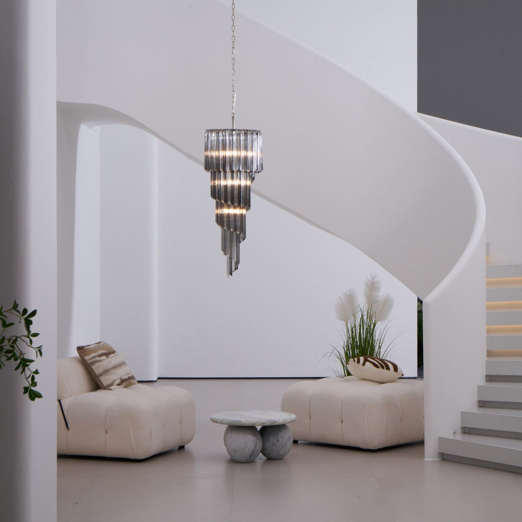 Aurora Lustre Fumé Verre Spirale - Neutralighting