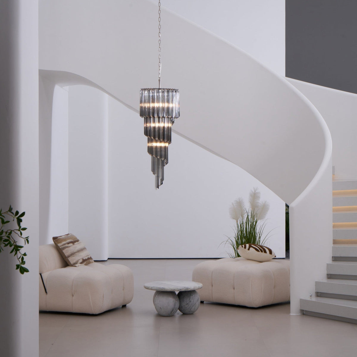Aurora Lustre Fumé Verre Spirale - Neutralighting