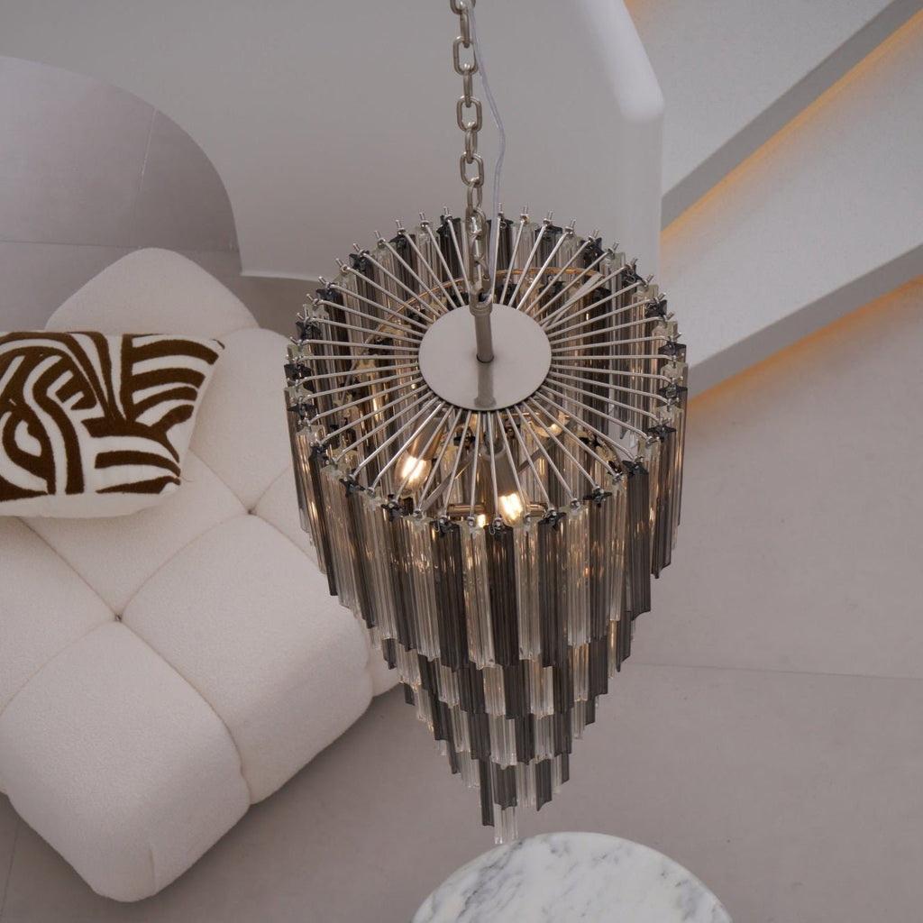 Aurora Lustre Fumé Verre Spirale - Neutralighting
