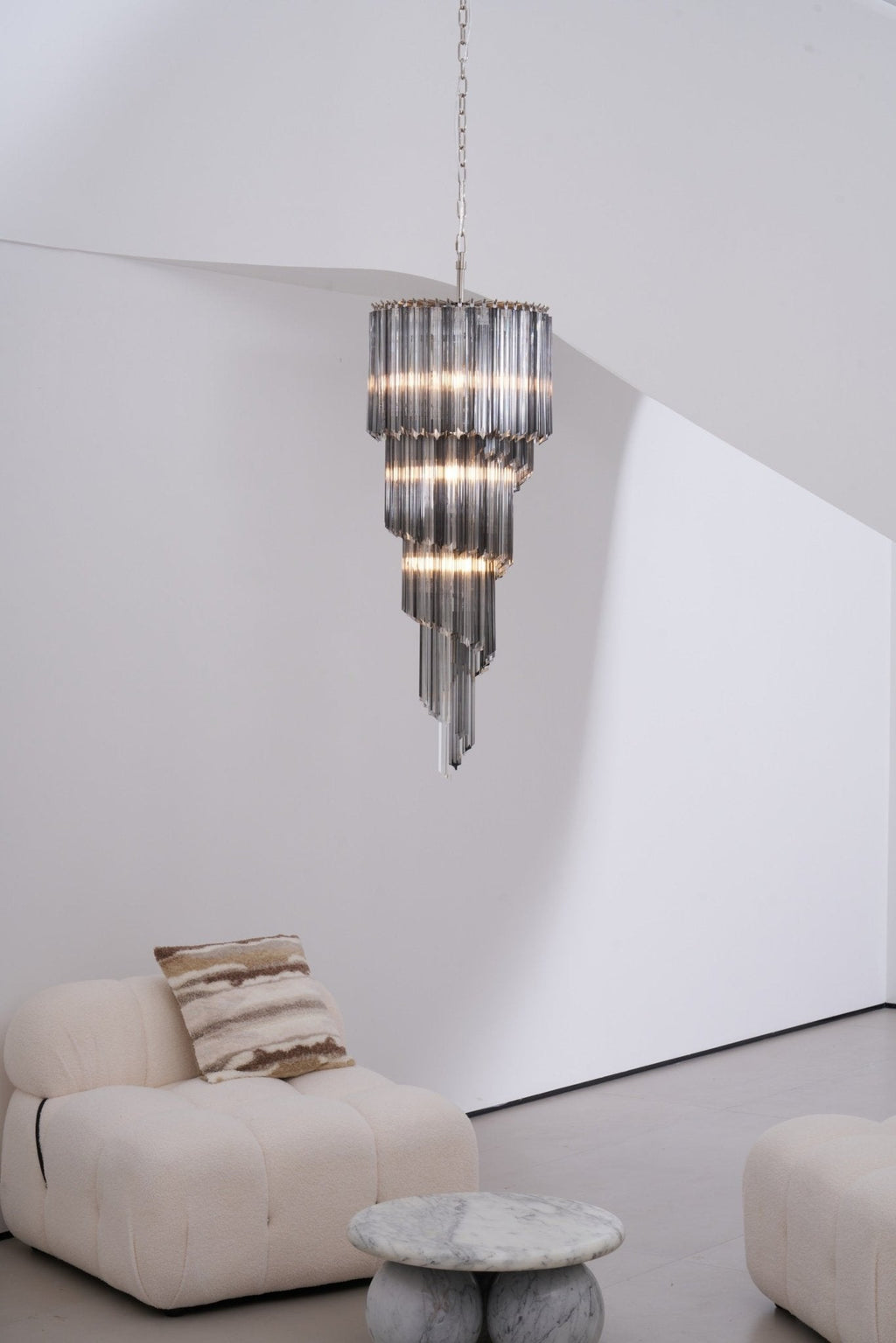 Aurora Lustre Fumé Verre Spirale - Neutralighting