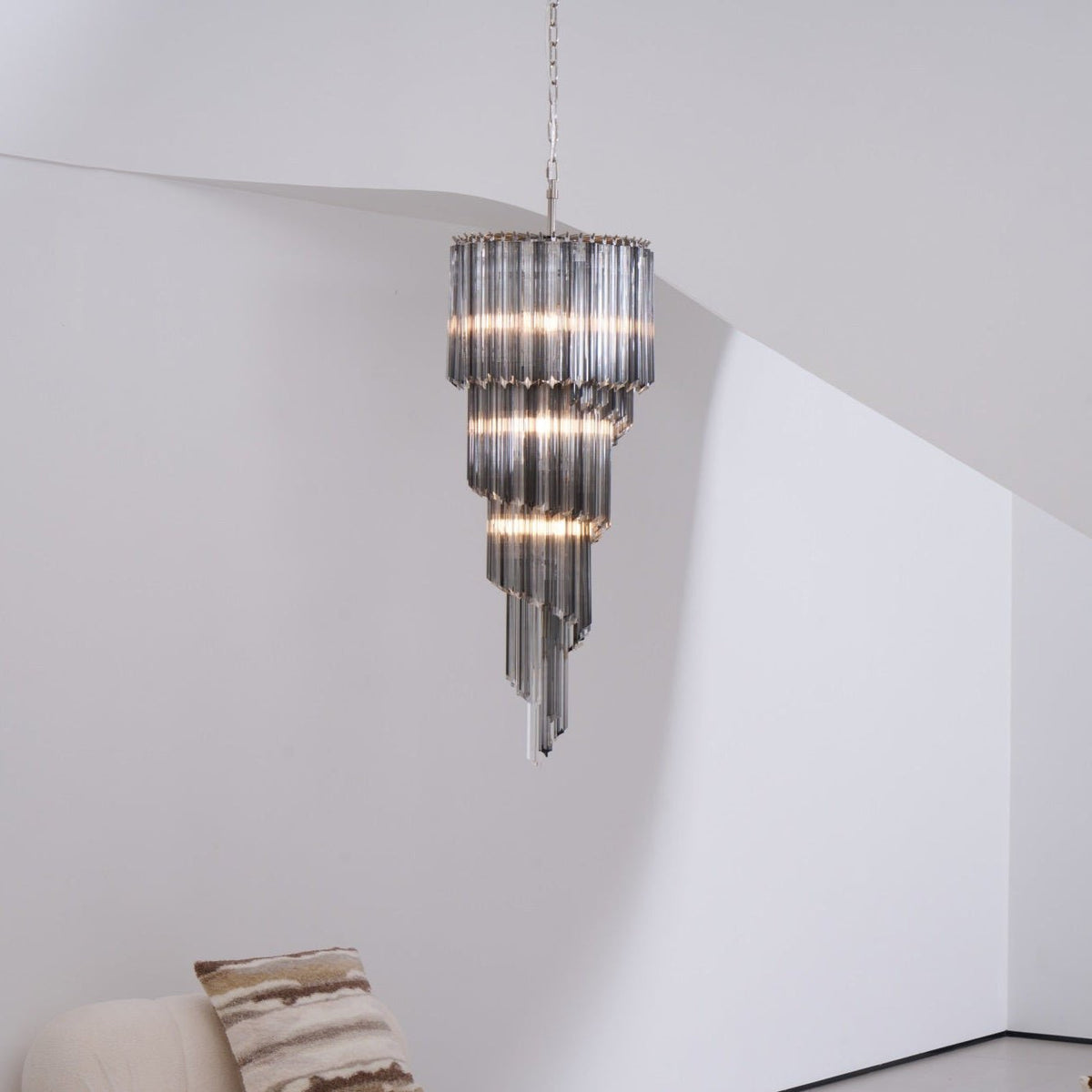 Aurora Lustre Fumé Verre Spirale - Neutralighting