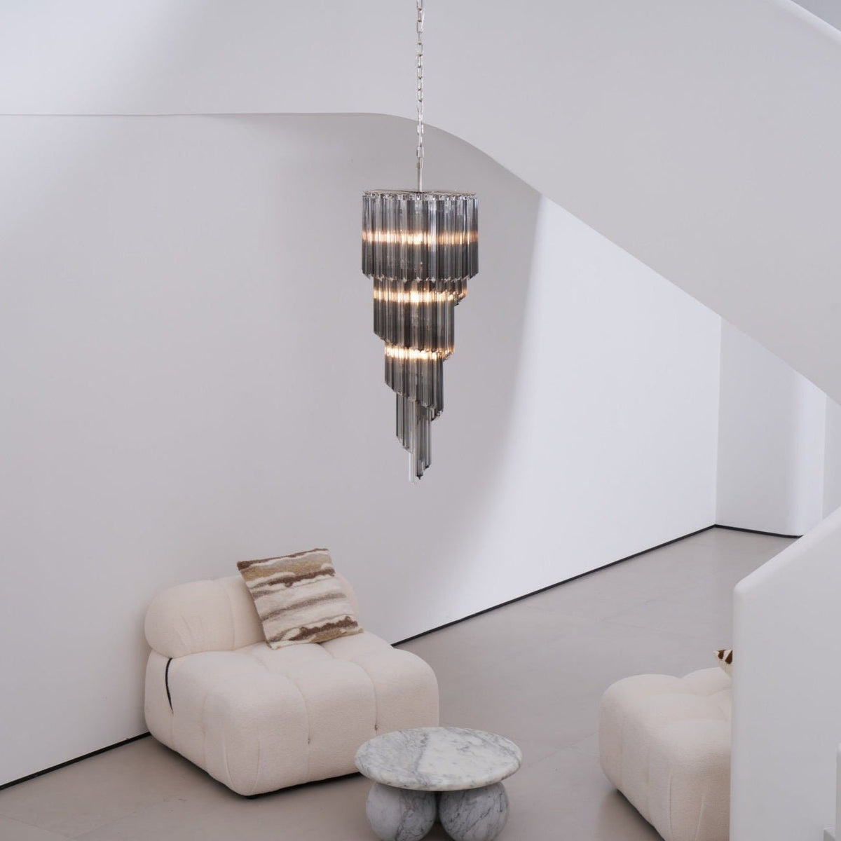 Aurora Lustre Fumé Verre Spirale - Neutralighting
