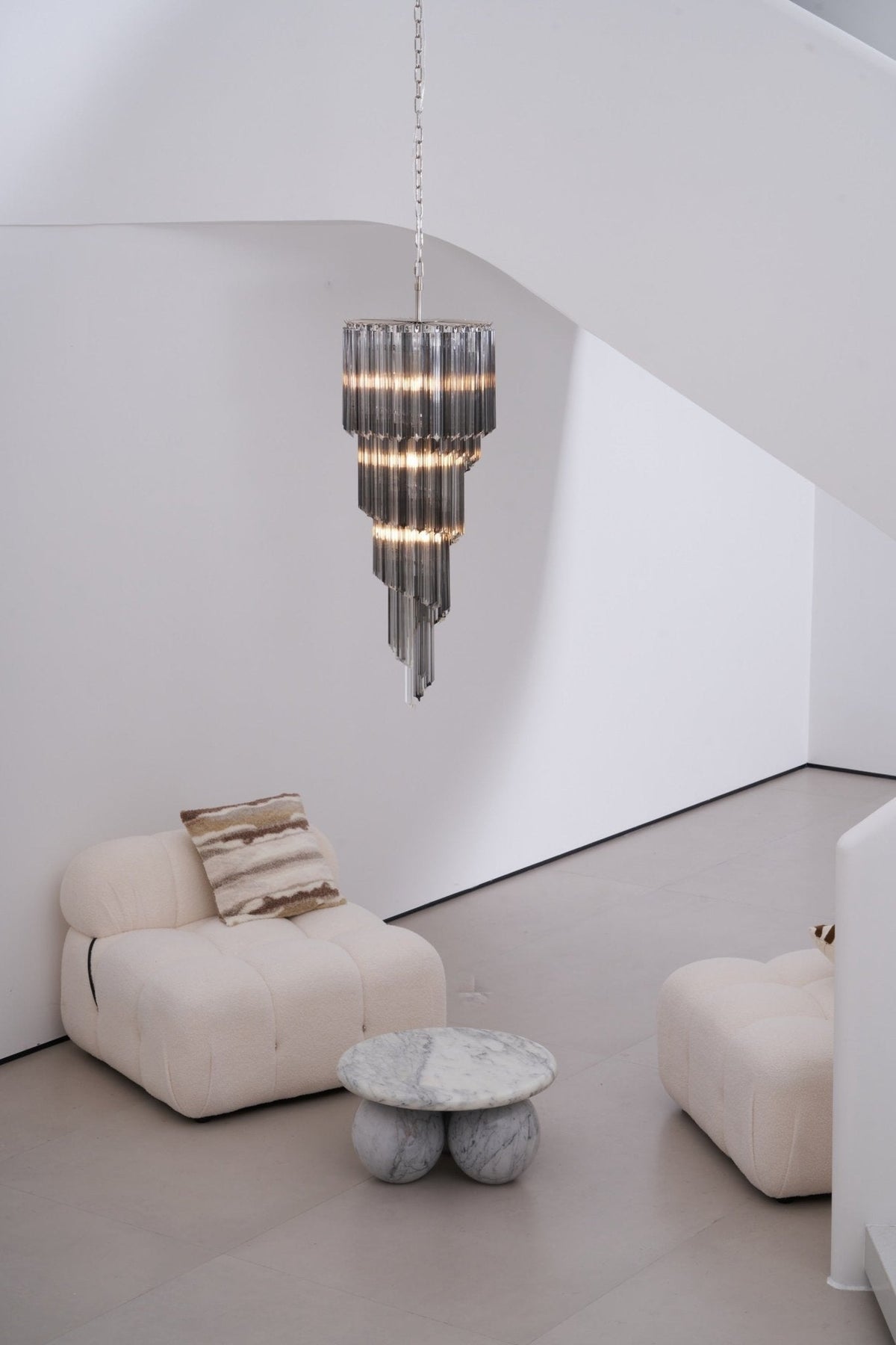 Aurora Lustre Fumé Verre Spirale - Neutralighting