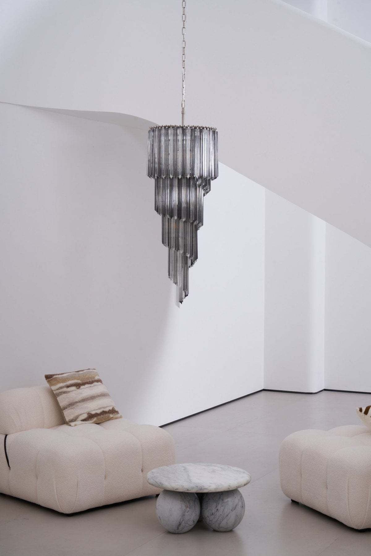 Aurora Lustre Fumé Verre Spirale - Neutralighting