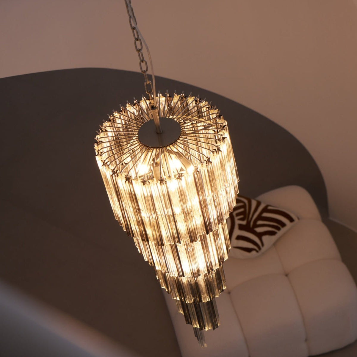 Aurora Lustre Fumé Verre Spirale - Neutralighting