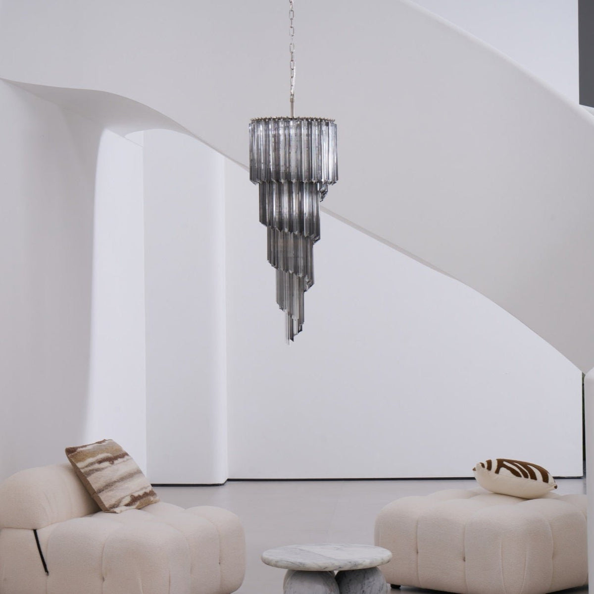 Aurora Lustre Fumé Verre Spirale - Neutralighting