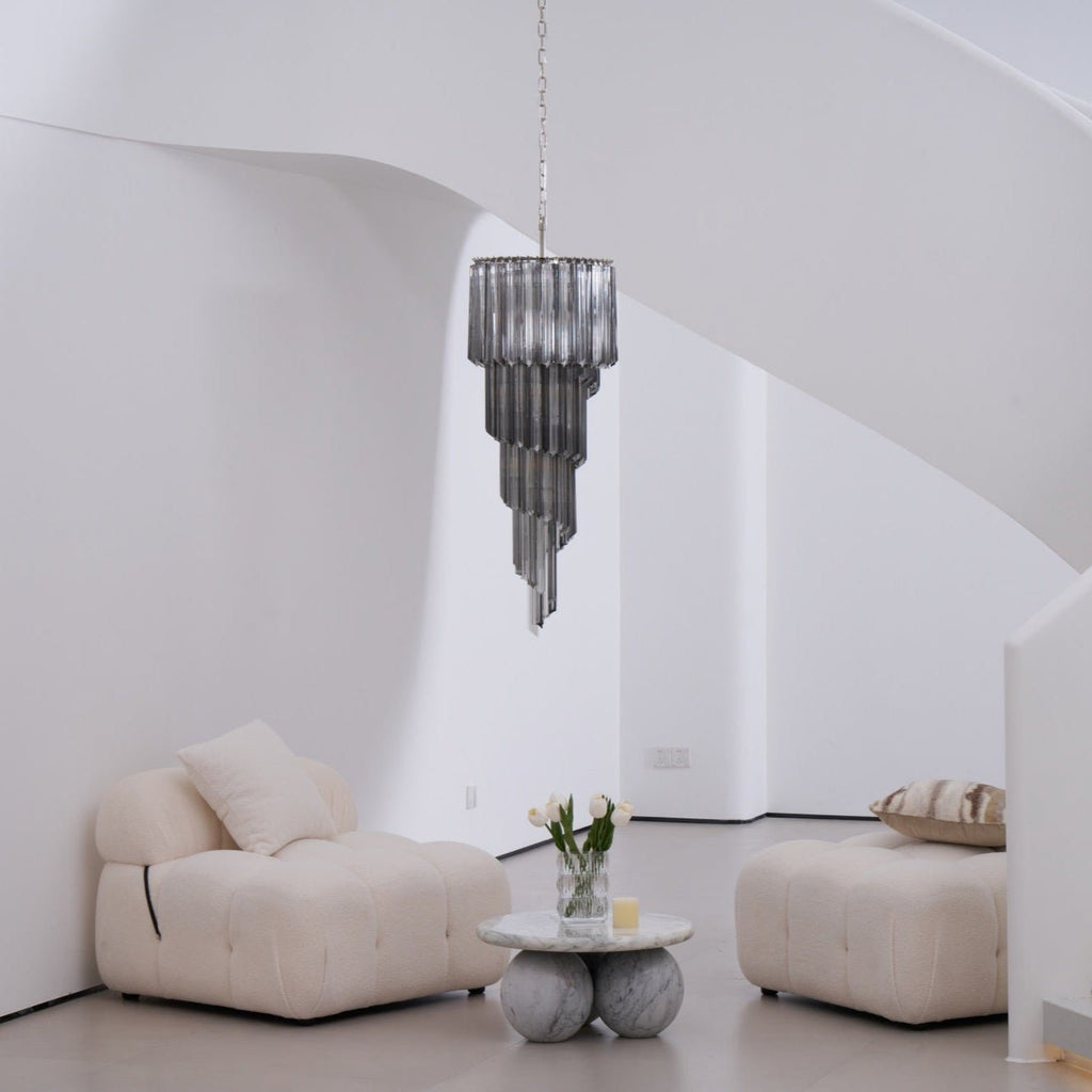 Aurora Lustre Fumé Verre Spirale - Neutralighting