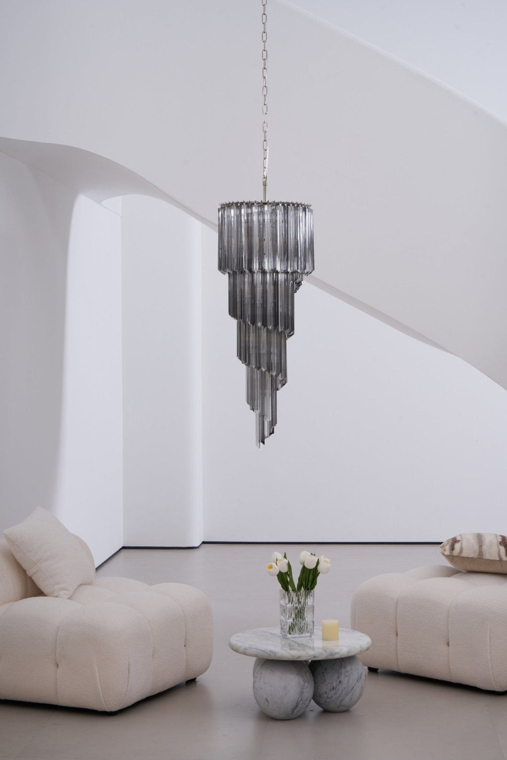 Aurora Lustre Fumé Verre Spirale - Neutralighting
