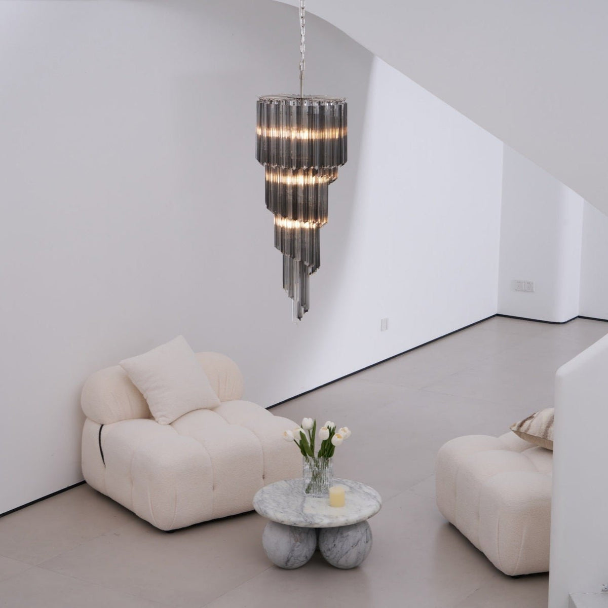 Aurora Lustre Fumé Verre Spirale - Neutralighting