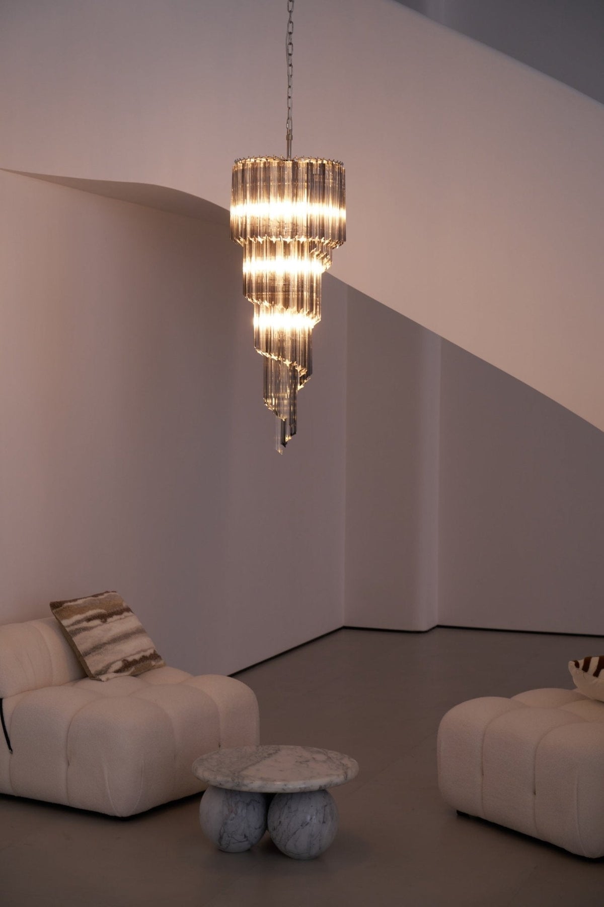Aurora Lustre Fumé Verre Spirale - Neutralighting