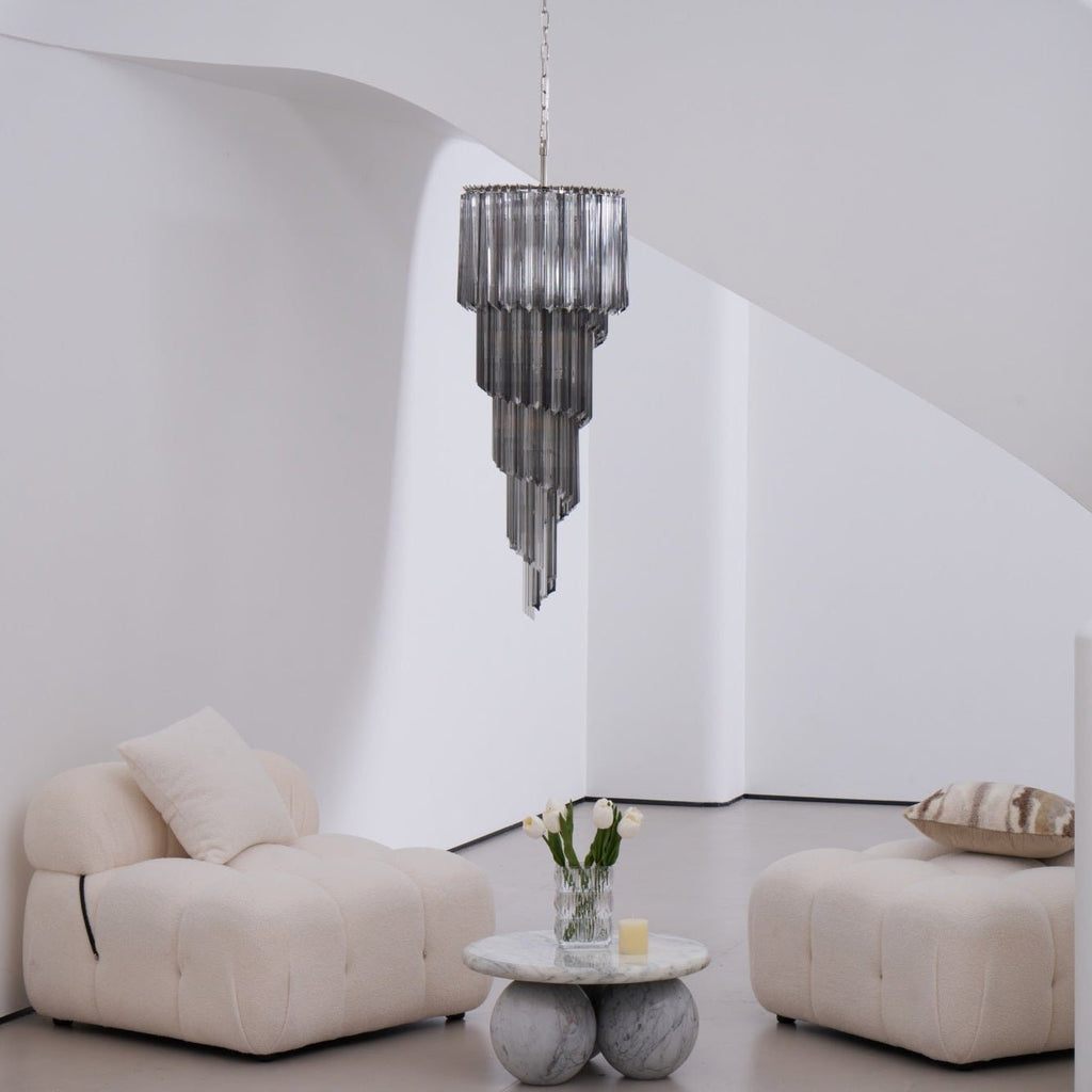 Aurora Lustre Fumé Verre Spirale - Neutralighting