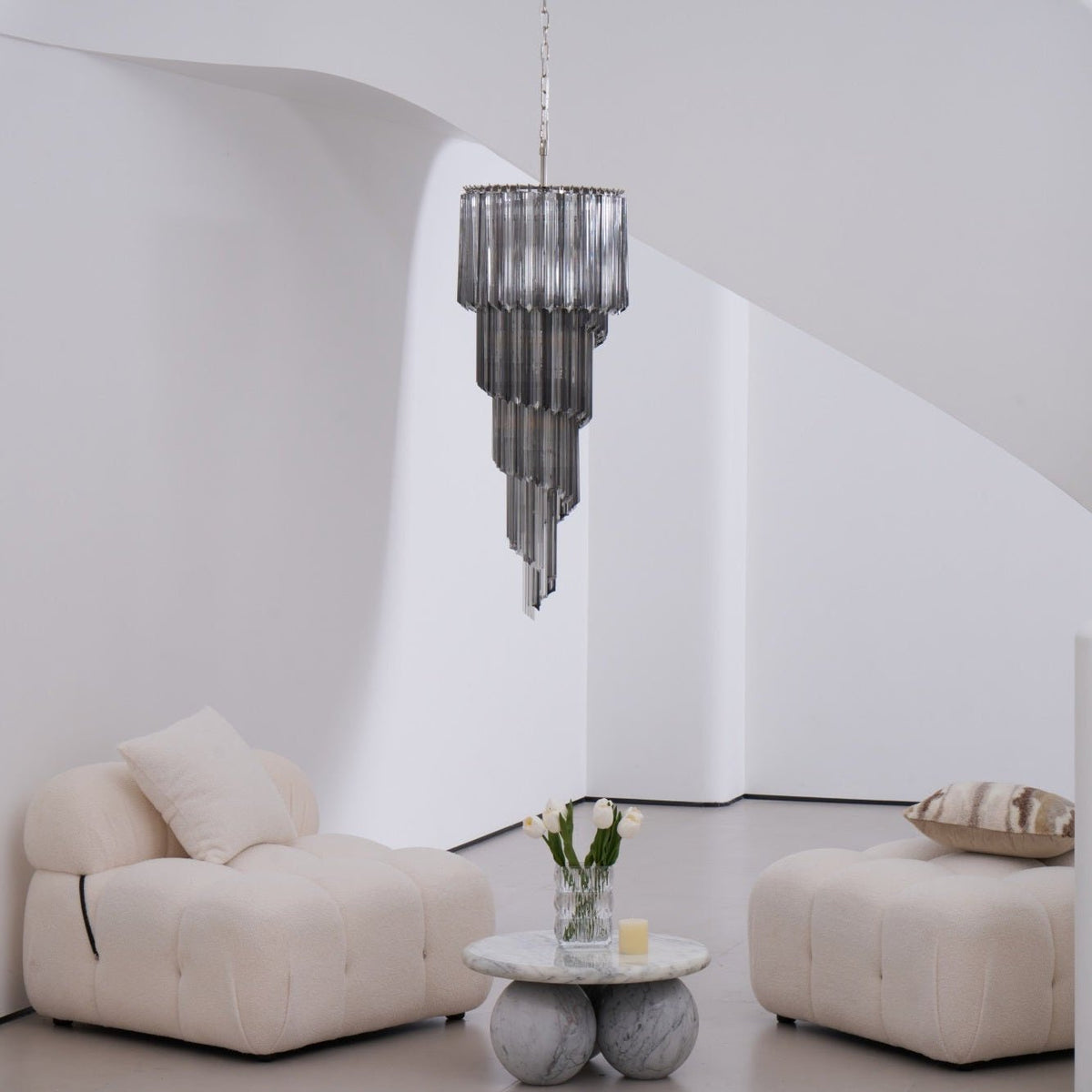 Aurora Lustre Fumé Verre Spirale - Neutralighting