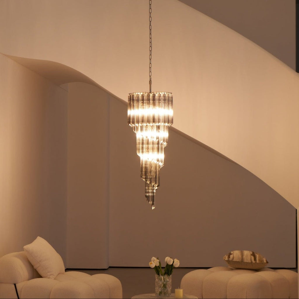 Aurora Lustre Fumé Verre Spirale - Neutralighting