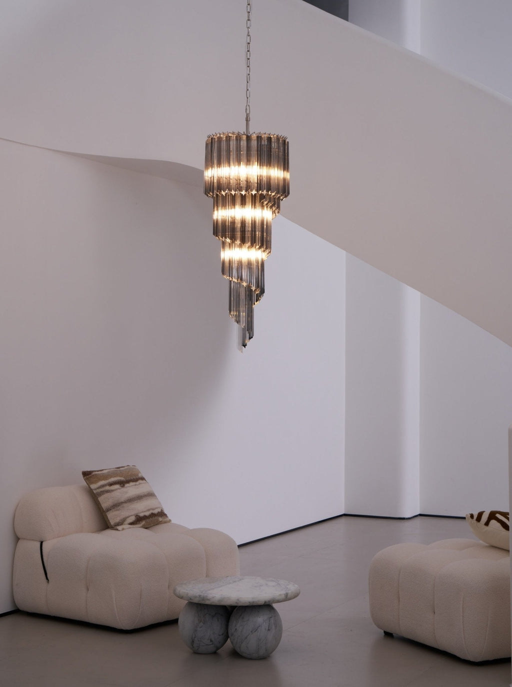 Aurora Lustre Fumé Verre Spirale - Neutralighting
