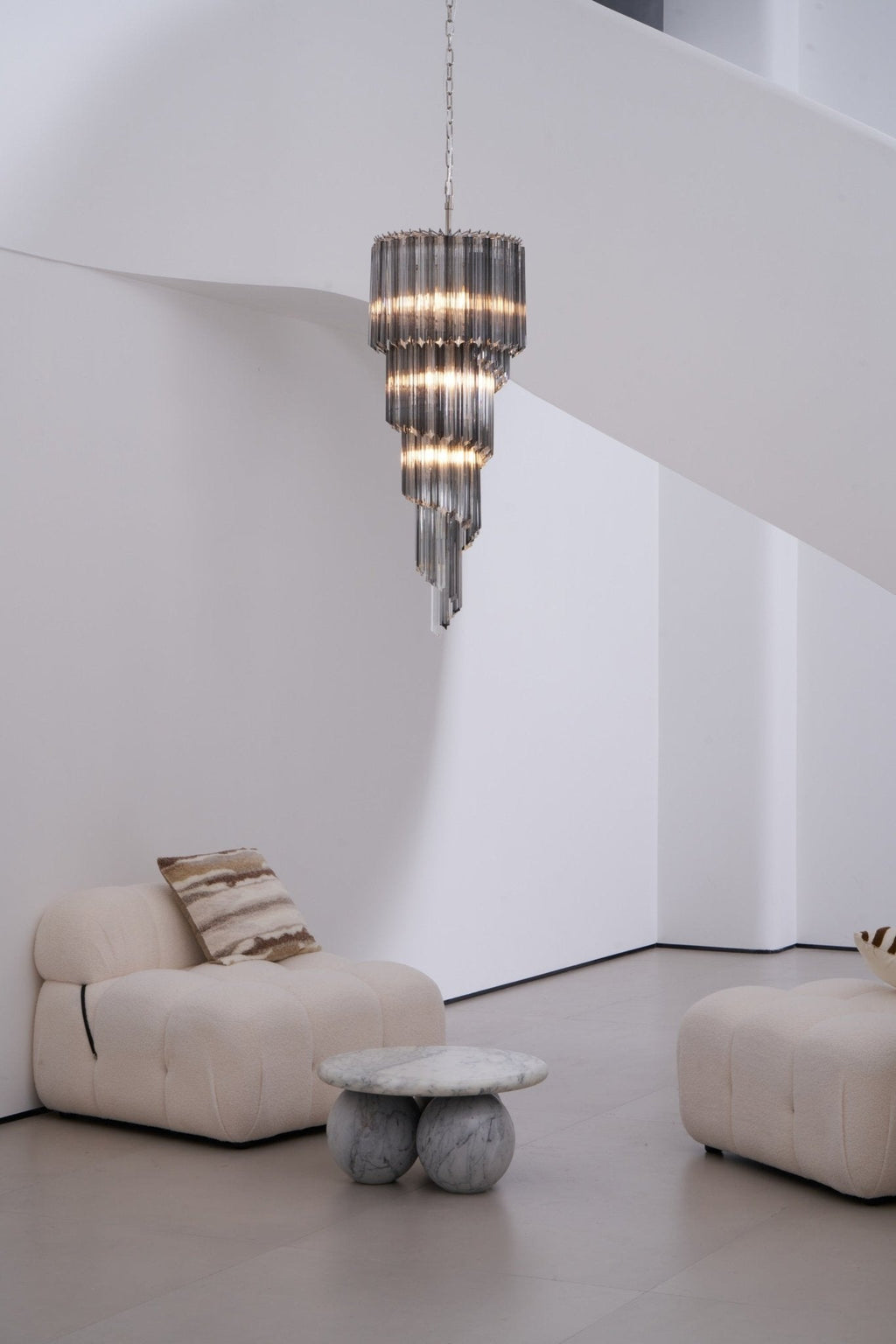 Aurora Lustre Fumé Verre Spirale - Neutralighting