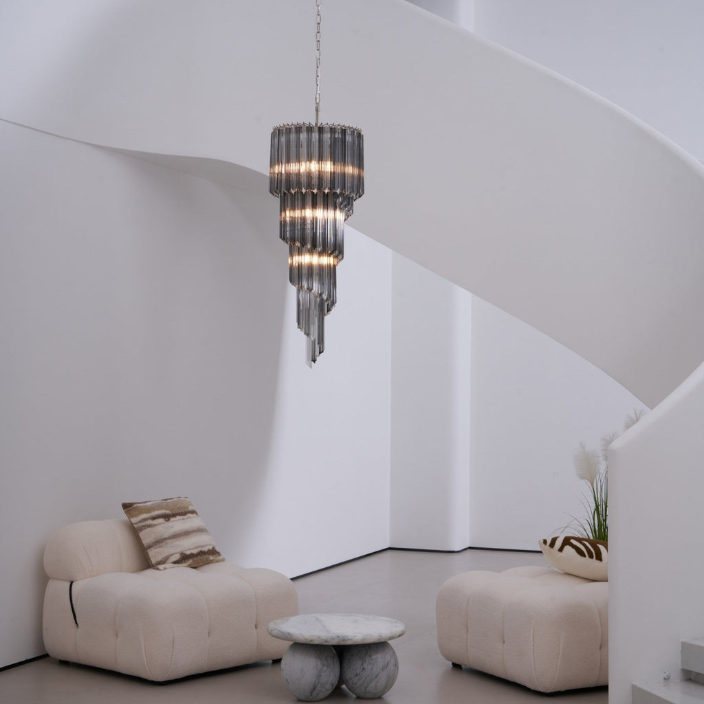 Aurora Lustre Fumé Verre Spirale - Neutralighting