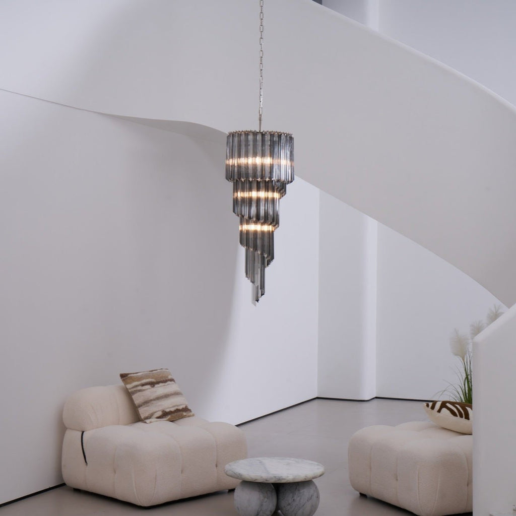 Aurora Lustre Fumé Verre Spirale - Neutralighting