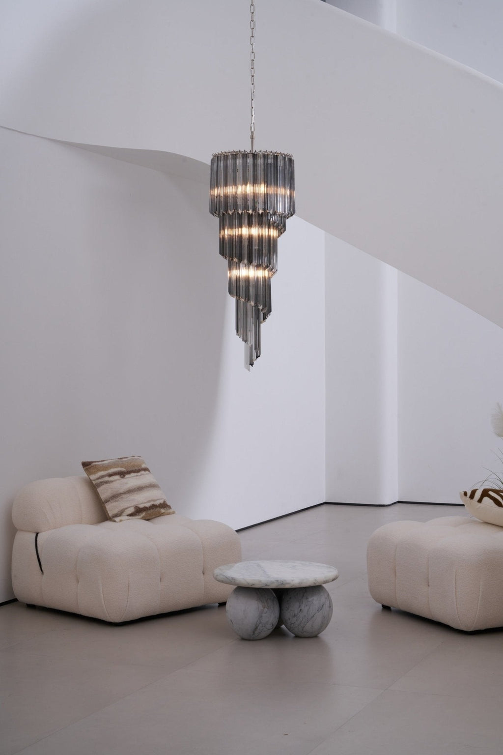 Aurora Lustre Fumé Verre Spirale - Neutralighting
