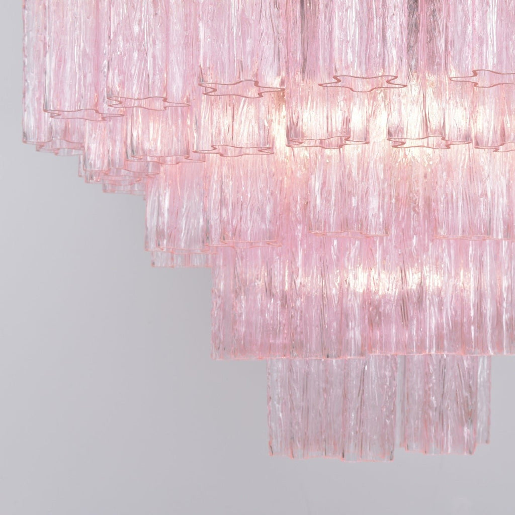 Aurora Lustre Rose Verre Multi-Étage Romantique - Neutralighting