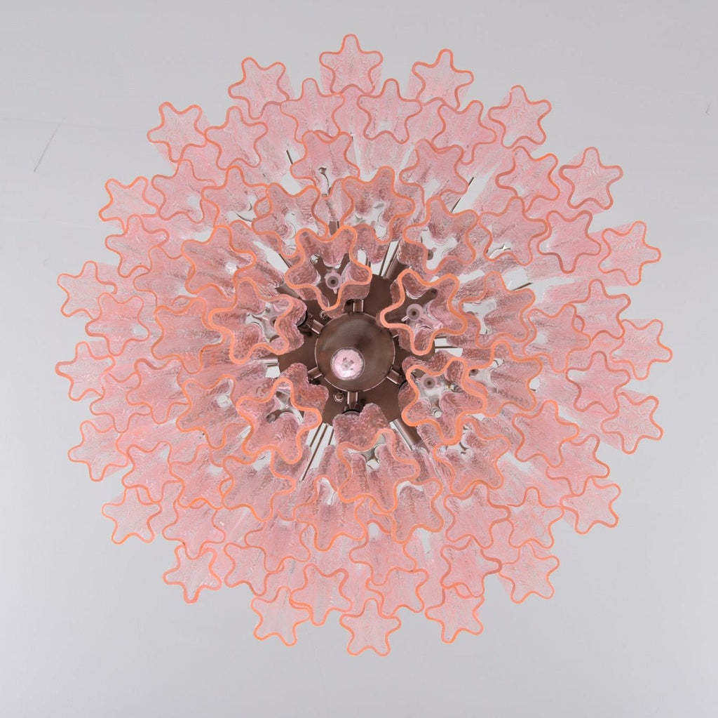 Aurora Lustre Rose Verre Multi-Étage Romantique - Neutralighting