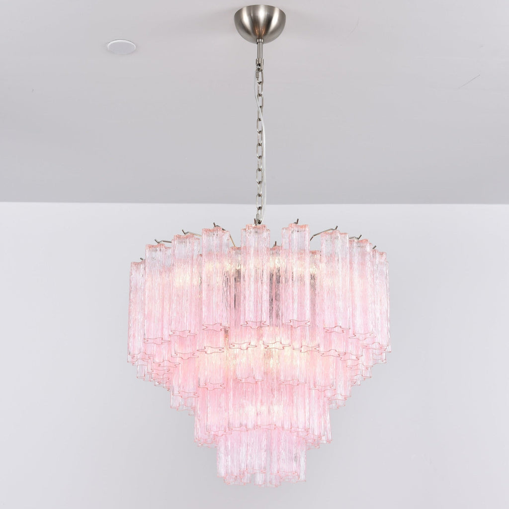Aurora Lustre Rose Verre Multi-Étage Romantique - Neutralighting