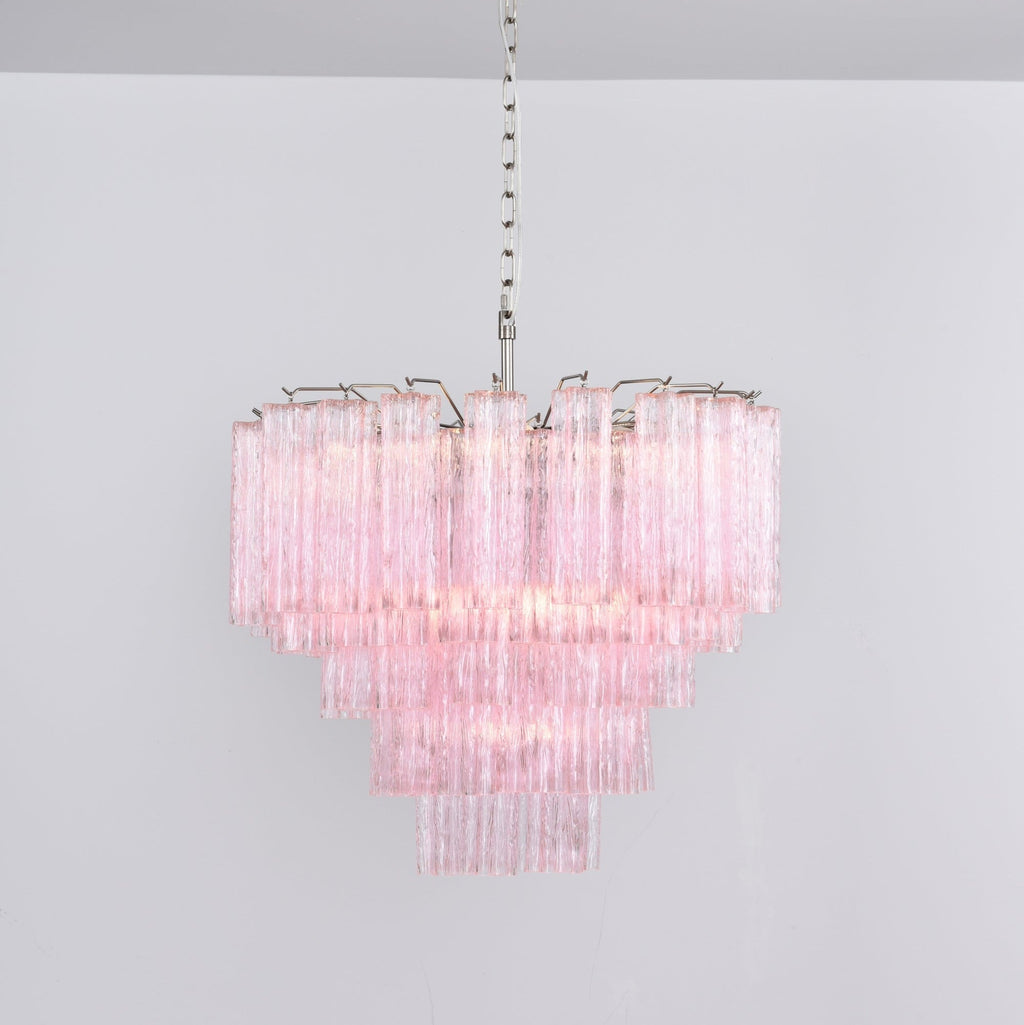 Aurora Lustre Rose Verre Multi-Étage Romantique - Neutralighting