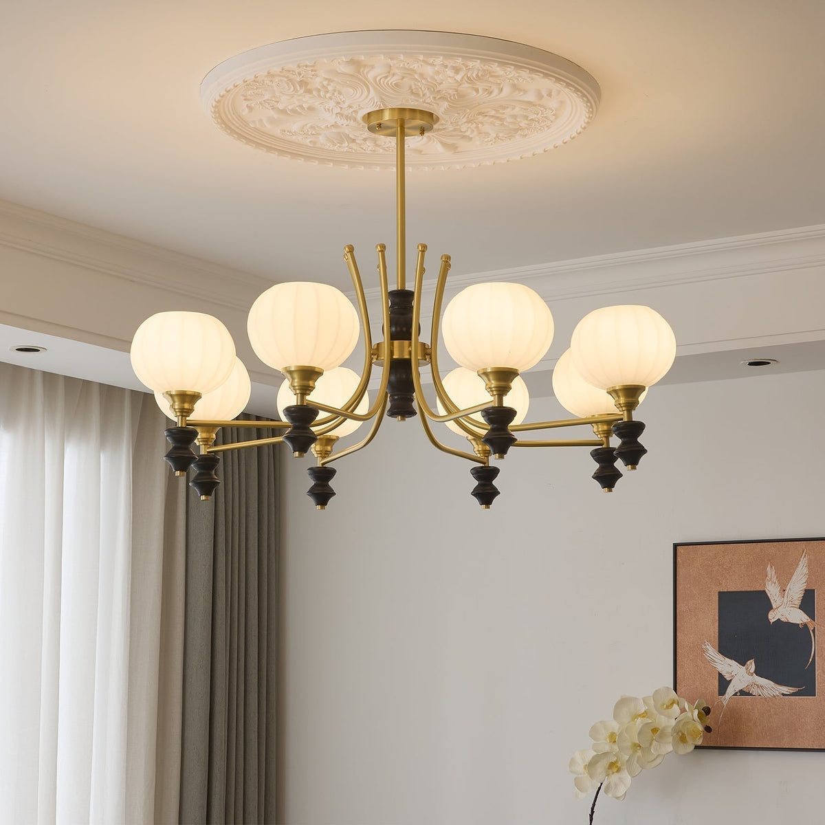 Zavenen Lustre Vintage Élégant en Laiton et Bois - Neutralighting