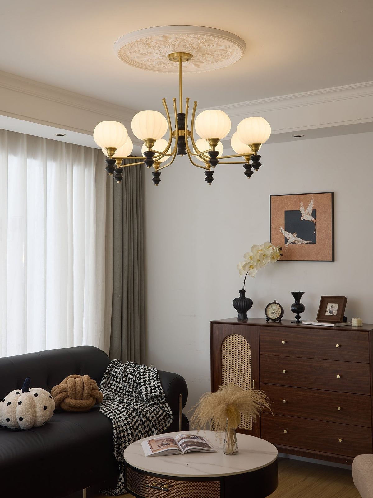 Zavenen Lustre Vintage Élégant en Laiton et Bois - Neutralighting