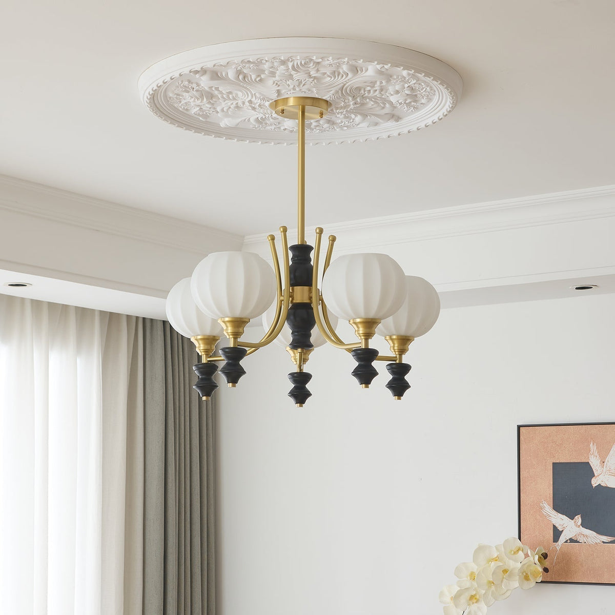Zavenen Lustre Vintage Élégant en Laiton et Bois - Neutralighting