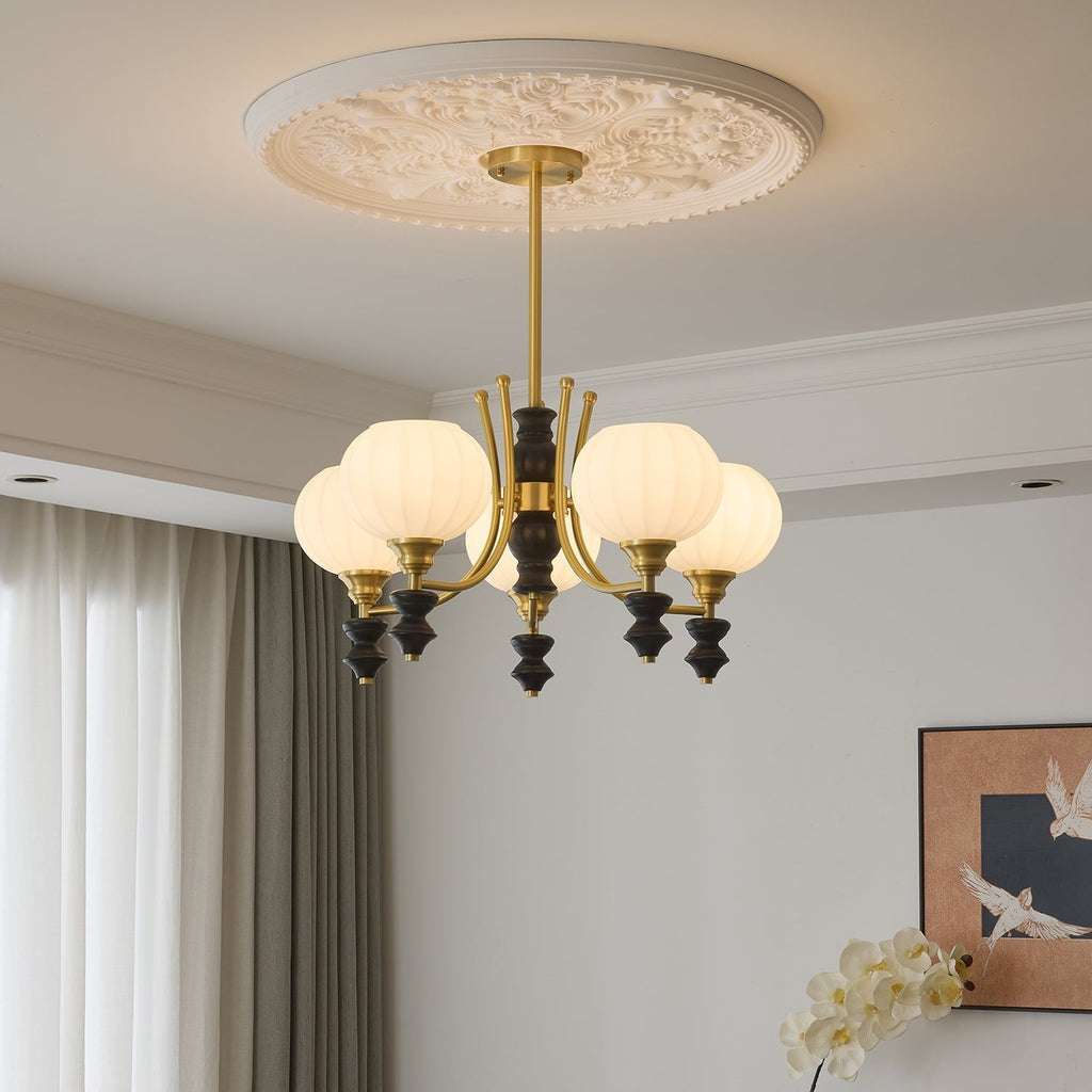 Zavenen Lustre Vintage Élégant en Laiton et Bois - Neutralighting