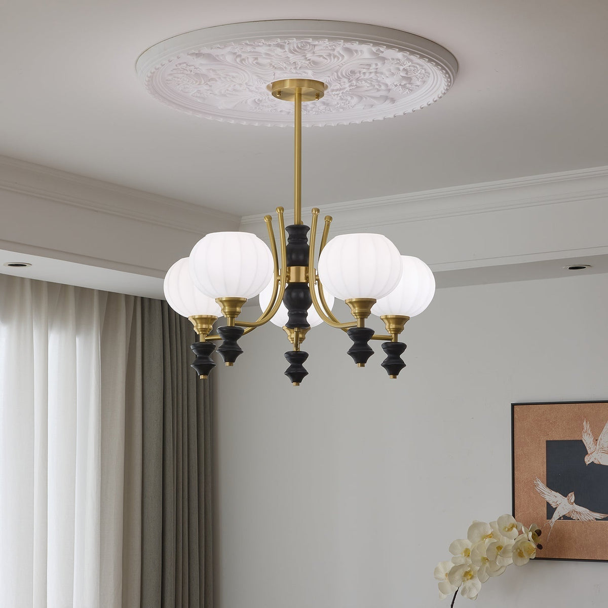Zavenen Lustre Vintage Élégant en Laiton et Bois - Neutralighting