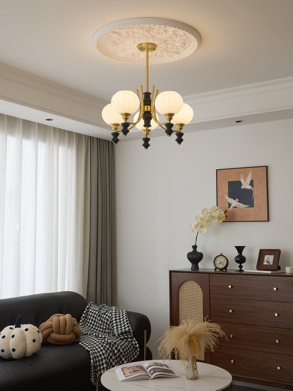 Zavenen Lustre Vintage Élégant en Laiton et Bois - Neutralighting