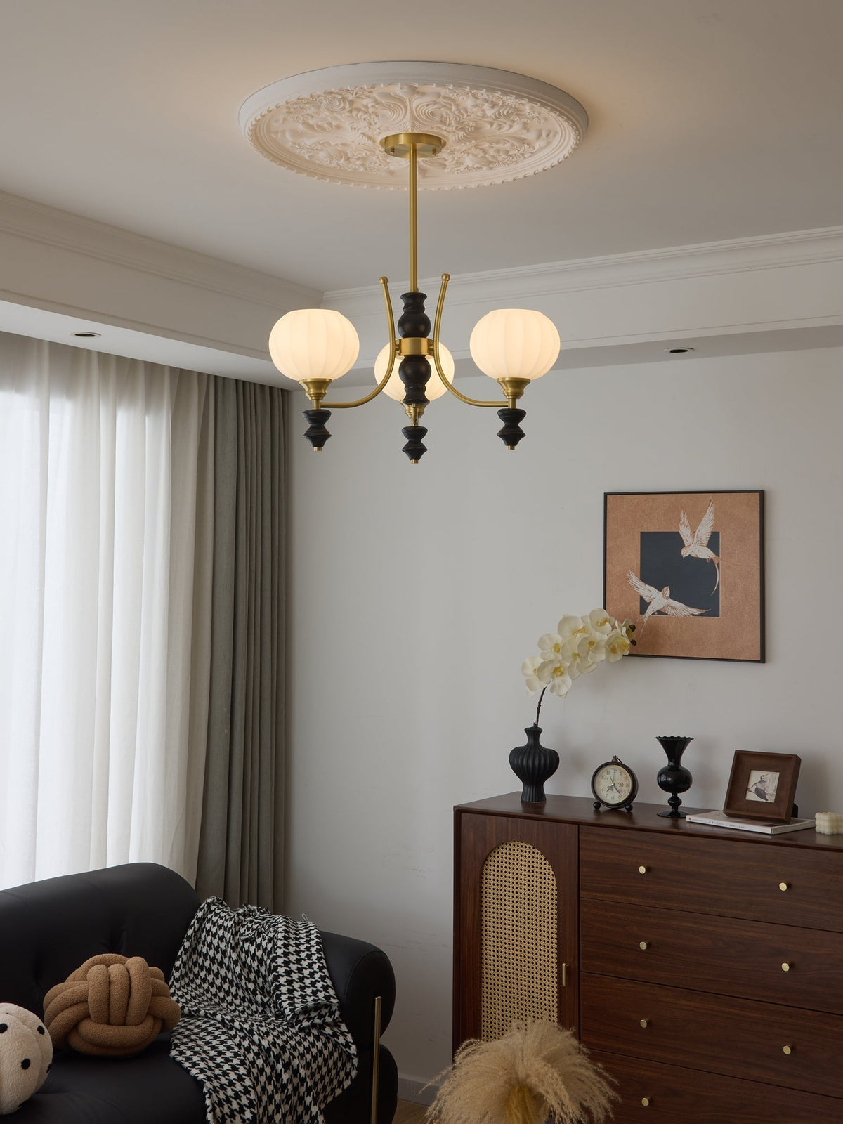 Zavenen Lustre Vintage Élégant en Laiton et Bois - Neutralighting