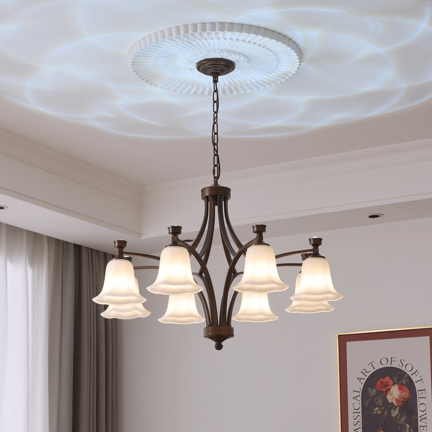 Viloros Chandelier Verre Cloche Premium Traditionnel - Neutralighting