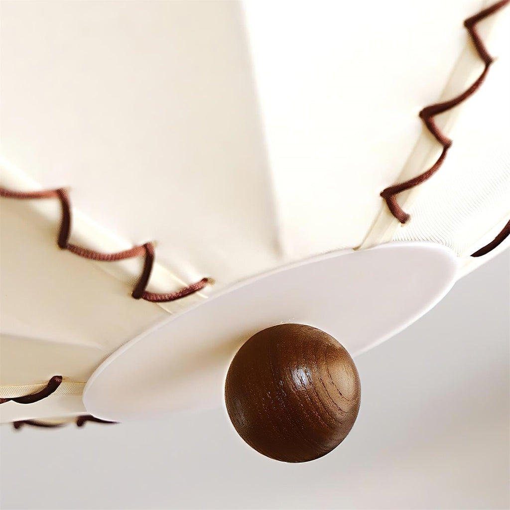Twirlen Plafonnier en tissu beige avec accents en bois de noyer Artistique - Neutralighting