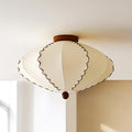 Twirlen Plafonnier en tissu beige avec accents en bois de noyer Artistique - Neutralighting