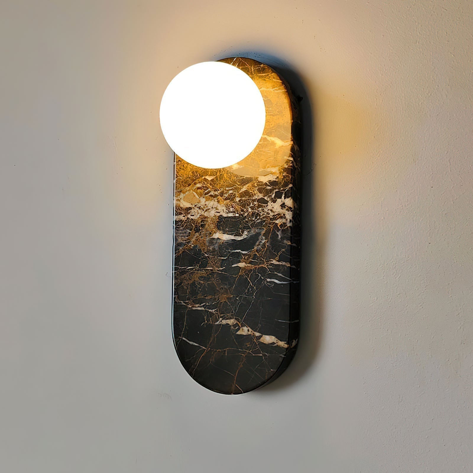 Sysolion Applique Murale en Verre et Marbre Moderne Minimaliste - Neutralighting