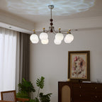 Eursoria Chandelier Bois Verre Art Orb Traditionnel - Neutralighting