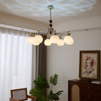 Eursoria Chandelier Bois Verre Art Orb Traditionnel - Neutralighting