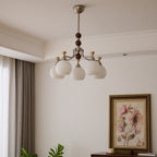 Eursoria Chandelier Bois Verre Art Orb Traditionnel - Neutralighting