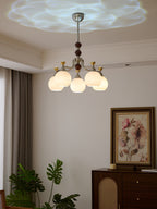 Eursoria Chandelier Bois Verre Art Orb Traditionnel - Neutralighting