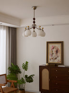 Eursoria Chandelier Bois Verre Art Orb Traditionnel - Neutralighting