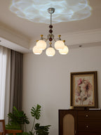 Eursoria Chandelier Bois Verre Art Orb Traditionnel - Neutralighting