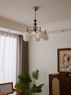 Eursoria Chandelier Bois Verre Art Orb Traditionnel - Neutralighting