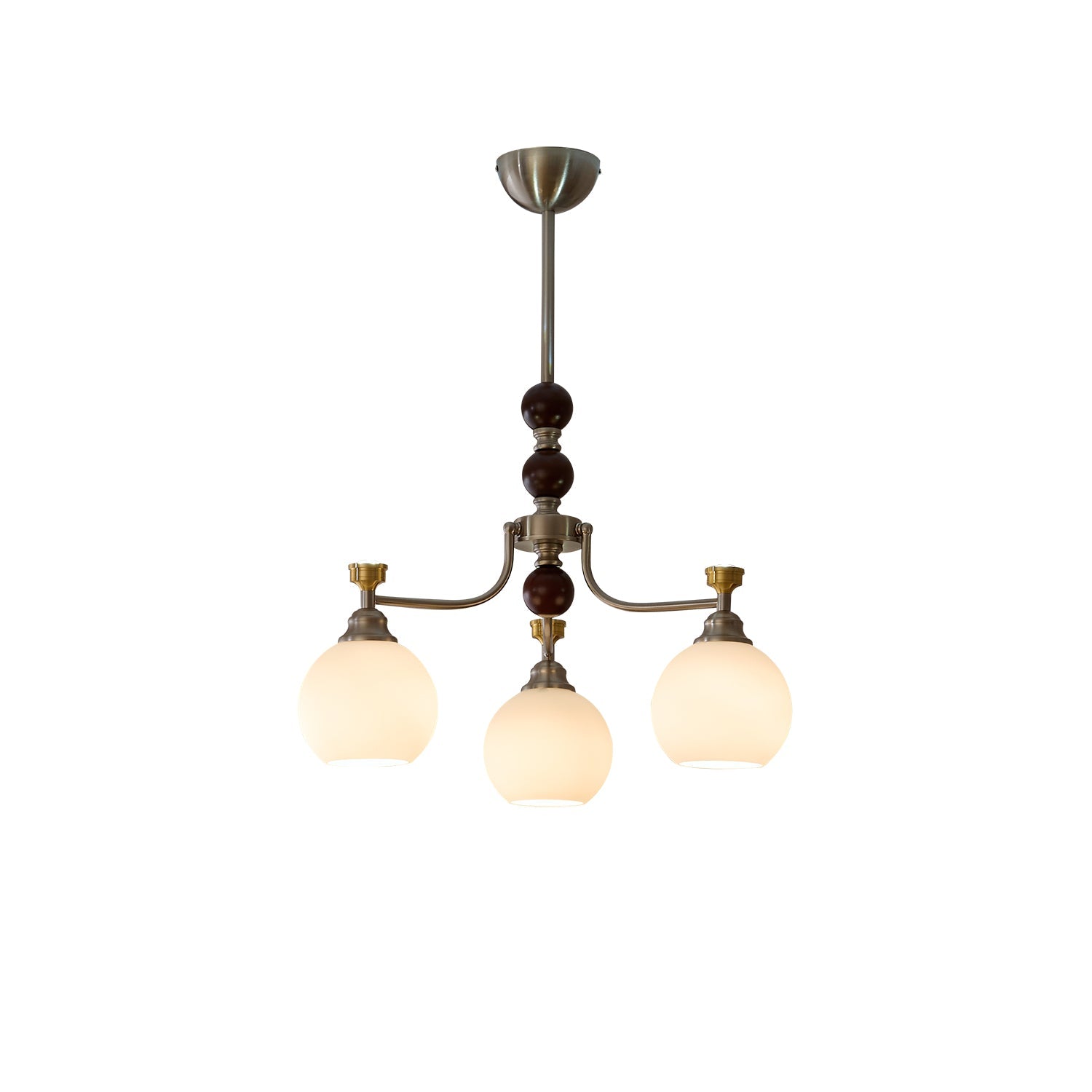 Eursoria Chandelier Bois Verre Art Orb Traditionnel - Neutralighting