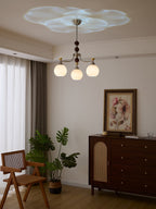 Eursoria Chandelier Bois Verre Art Orb Traditionnel - Neutralighting