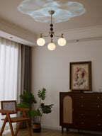 Eursoria Chandelier Bois Verre Art Orb Traditionnel - Neutralighting