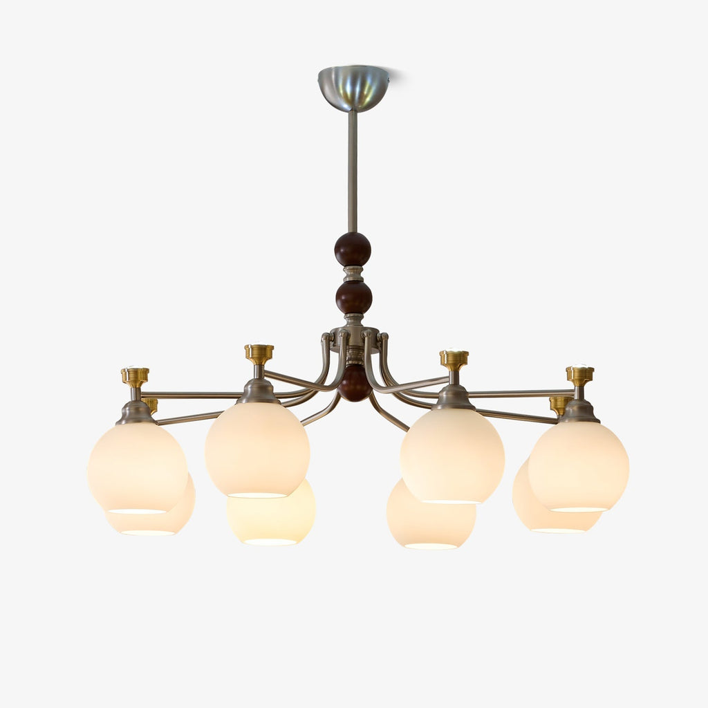 Eursoria Chandelier Bois Verre Art Orb Traditionnel - Neutralighting