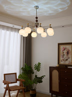 Eursoria Chandelier Bois Verre Art Orb Traditionnel - Neutralighting